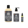 Uncle Jimmy Man On The Go Kit — Hair, Beard & Body Wash, Body Lotion, and Beard Oil shown together