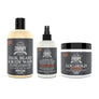 Uncle Jimmy locs regimen — Hair, Beard & Body Wash, Leave-In Conditioner, and Loc Hold shown together