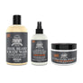 Uncle Jimmy thick & kinky hair regimen — Hair, Beard & Body Wash, Leave-In Conditioner, and X-Tra Curl Kicker shown together