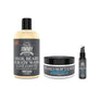 Uncle Jimmy Ultimate Beard Care Kit for Growth — Hair, Beard & Body Wash, Beard Softener, and Beard Growth Oil shown together