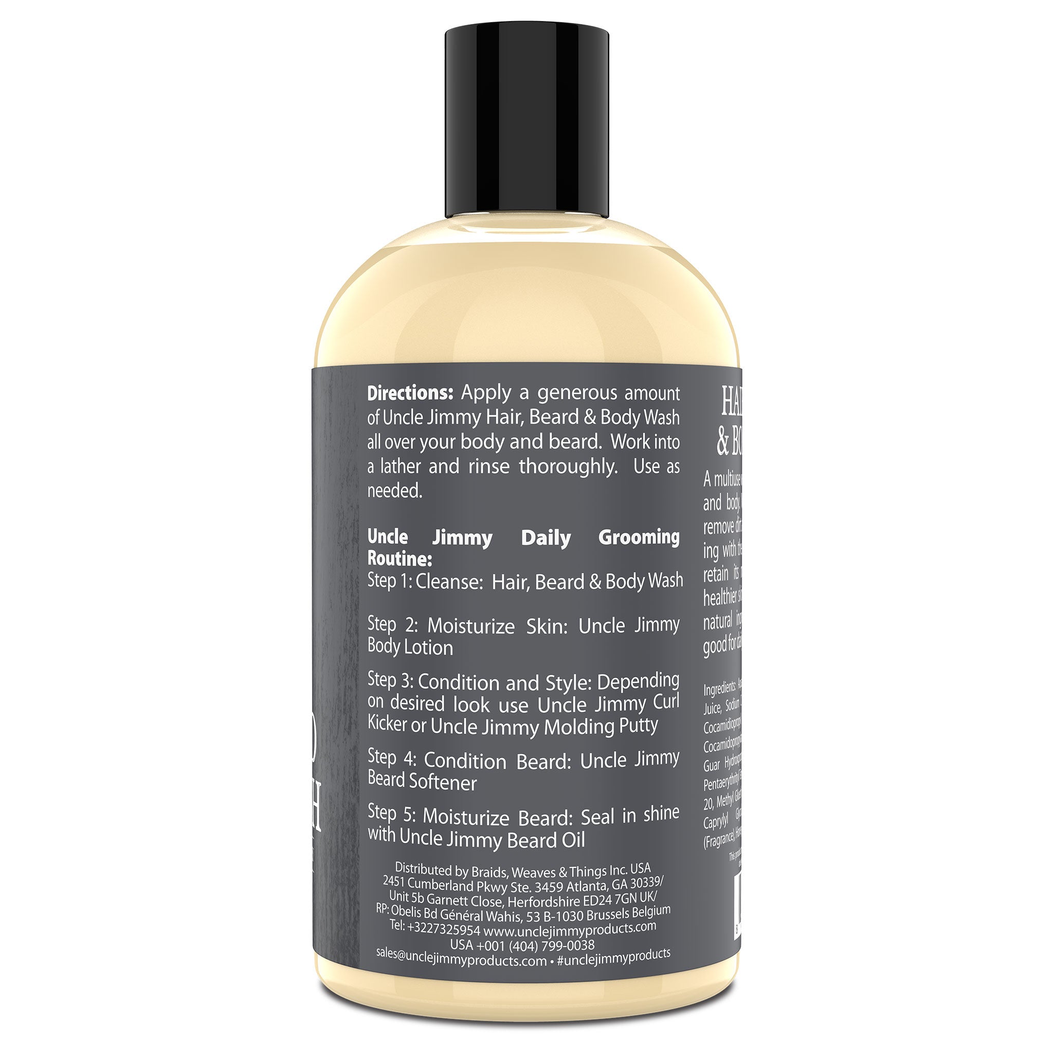 Uncle Jimmy Hair, Beard & Body Wash 12oz