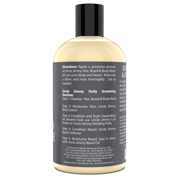 Uncle Jimmy Hair, Beard & Body Wash 12oz