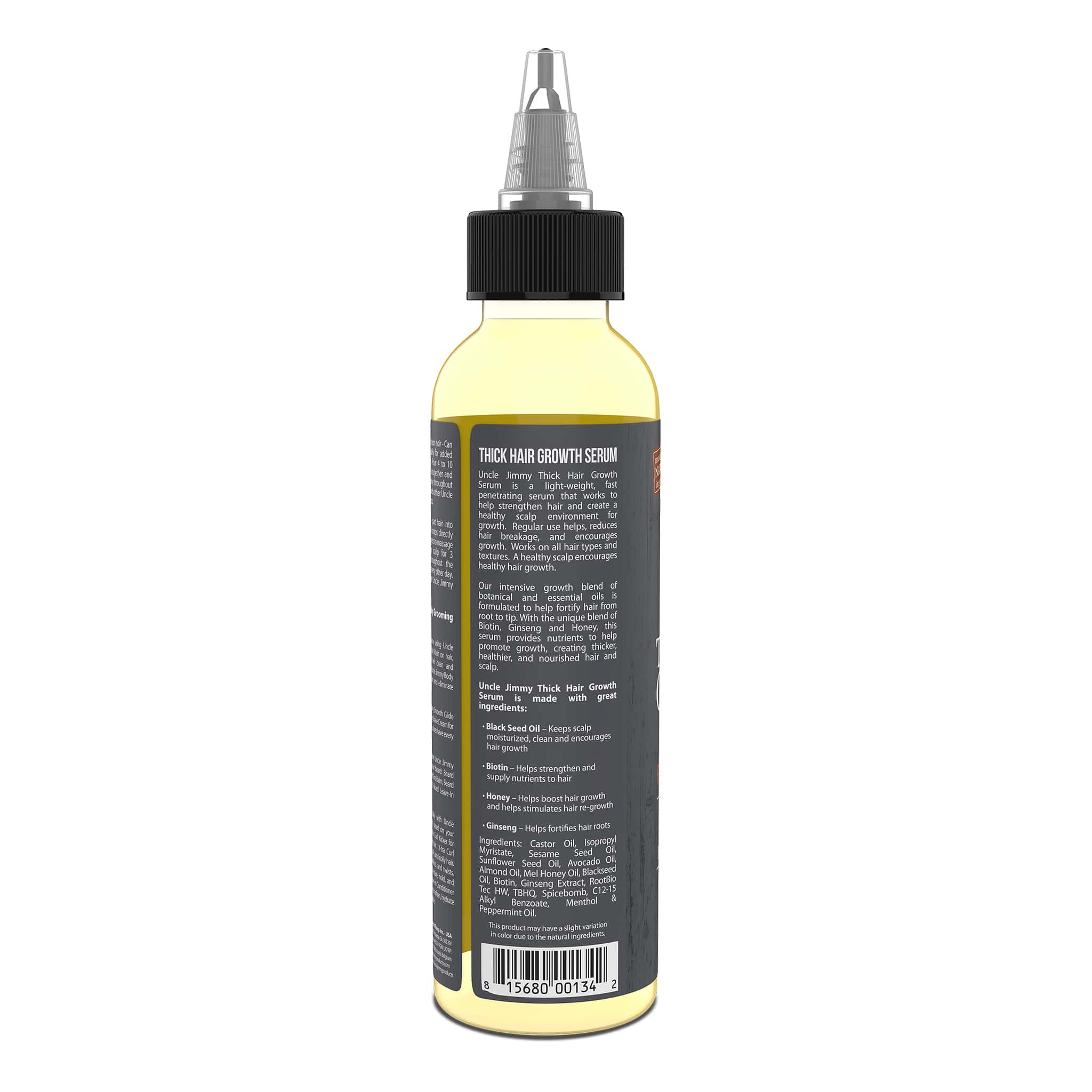 Uncle Jimmy Thick Hair Growth Serum 4oz Left View