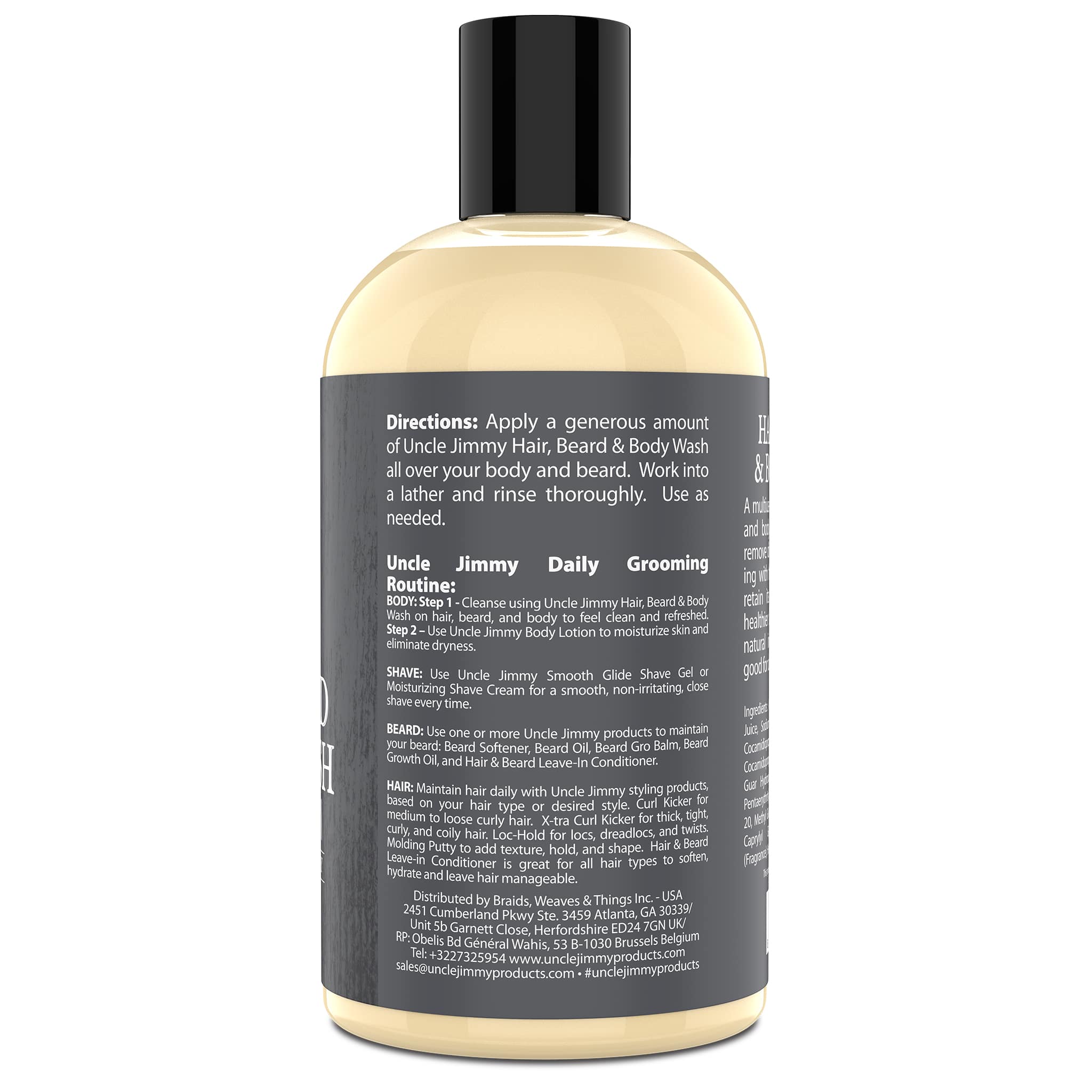 Uncle Jimmy Products Hair, Beard & Body Wash 12oz